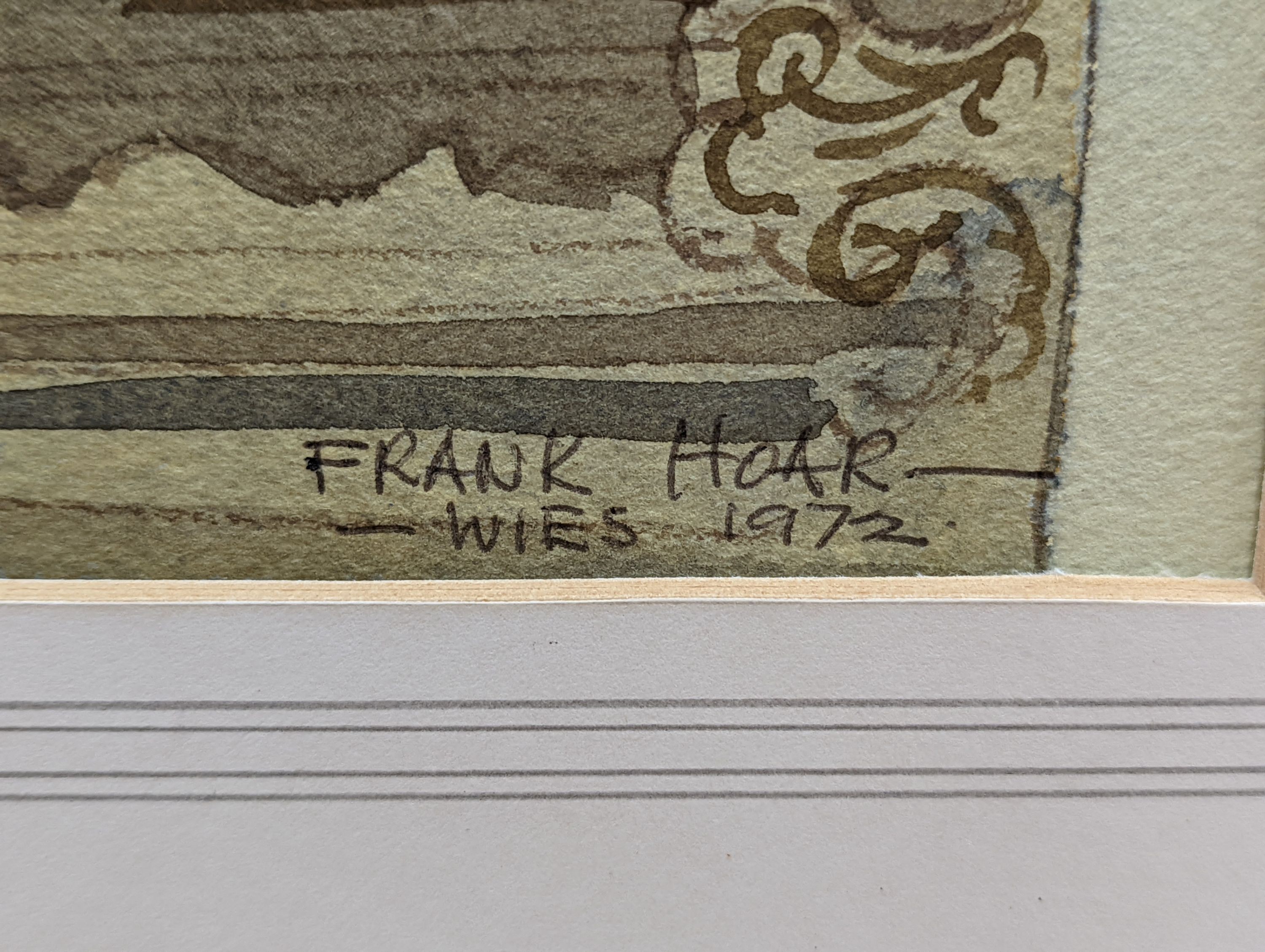 Frank Hoar (1909-1976), watercolour, Palace interior, signed and inscribed 'Wies 1972', 36 x 51cm